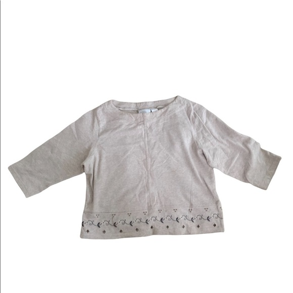 Liz Claiborne | Vintage Long Sleeve Crop Top Large Embroidered - Picture 6 of 9